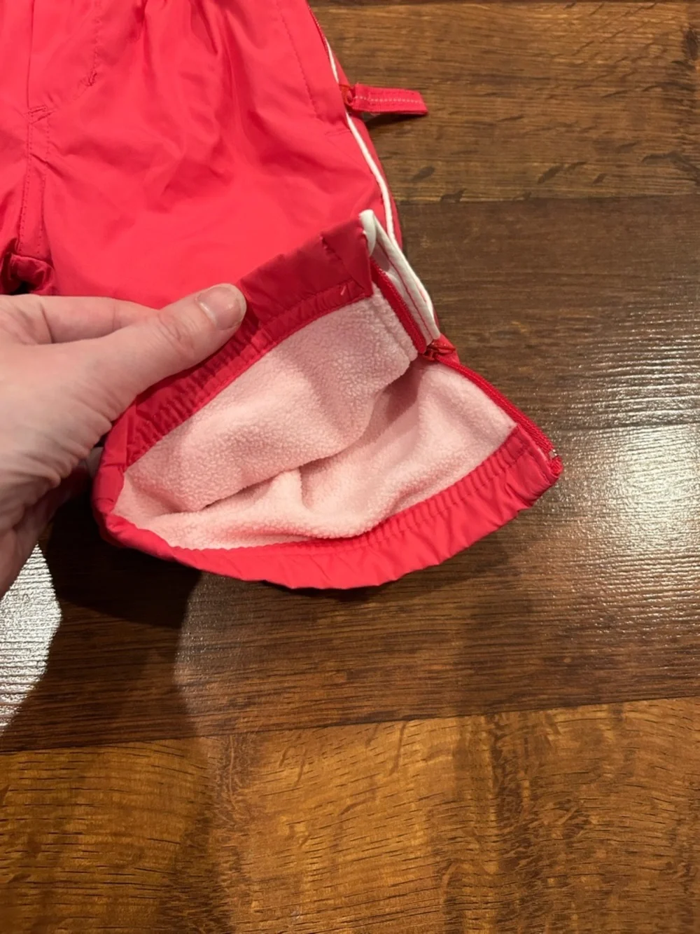 Y2K Vintage Old Navy Fleece Lined Pants Baby 3-6 Months Pink Zipper Pockets